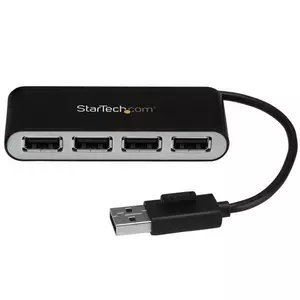 StarTech.com Mobiler 4-Port-USB 2.0-Hub mit integriertem Kabel
