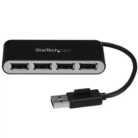 STARTECH.COM  StarTech.com Mobiler 4-Port-USB 2.0-Hub mit integriertem Kabel 