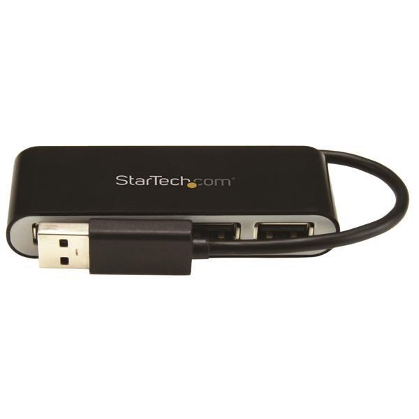 STARTECH.COM  StarTech.com Mobiler 4-Port-USB 2.0-Hub mit integriertem Kabel 