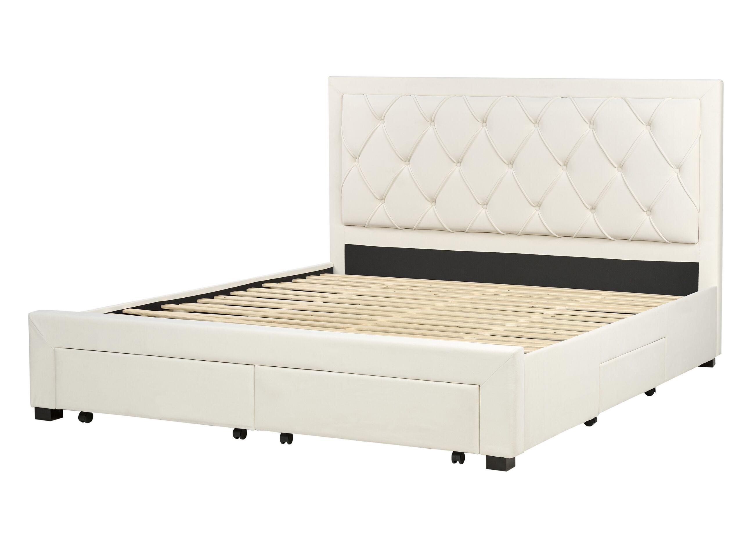 Beliani Letto contenitore en Velluto Glamour LIEVIN  