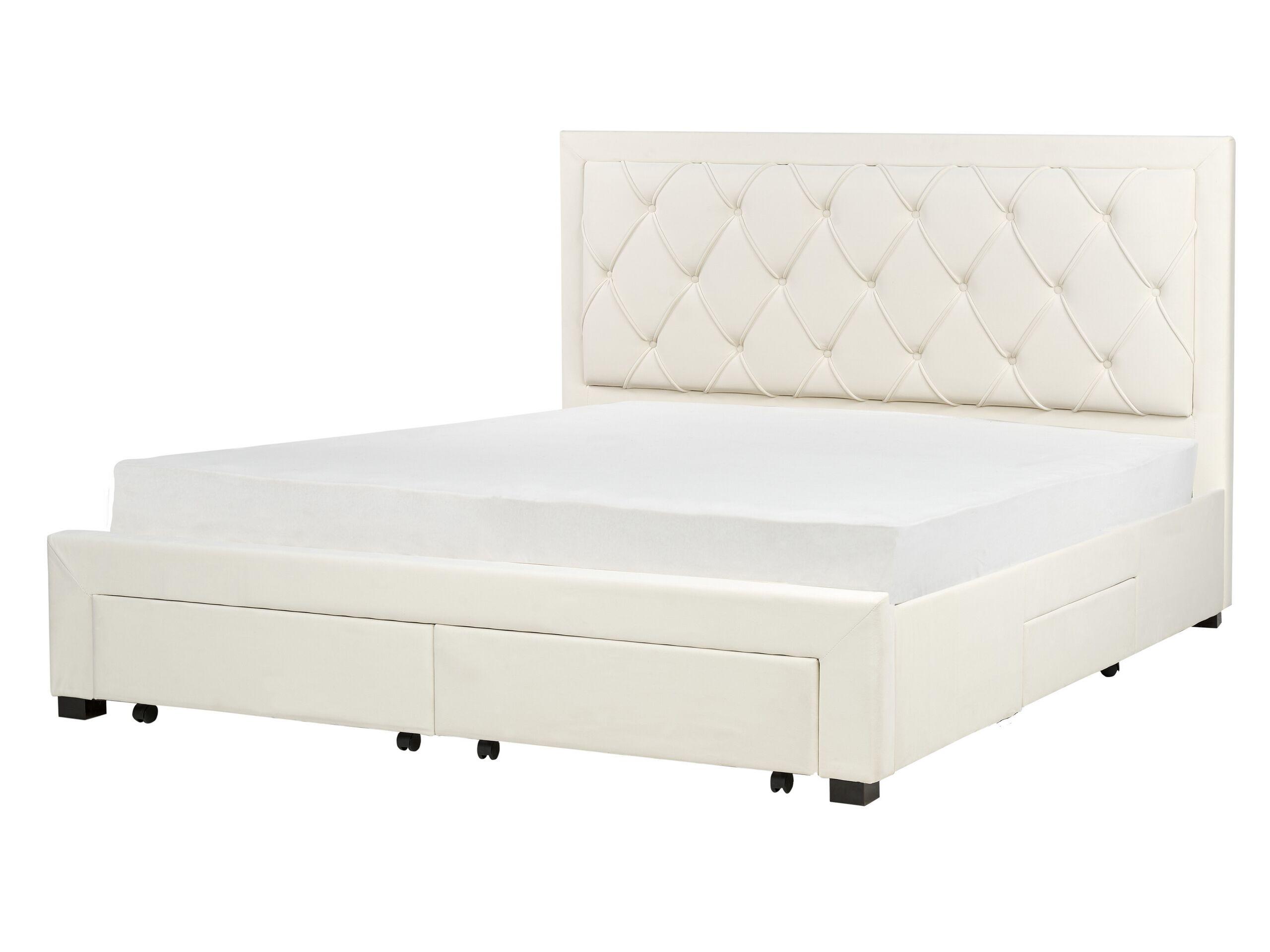 Beliani Letto con cassetti contenitori en Velluto Glamour LIEVIN  