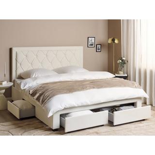 Beliani Letto con cassetti contenitori en Velluto Glamour LIEVIN  