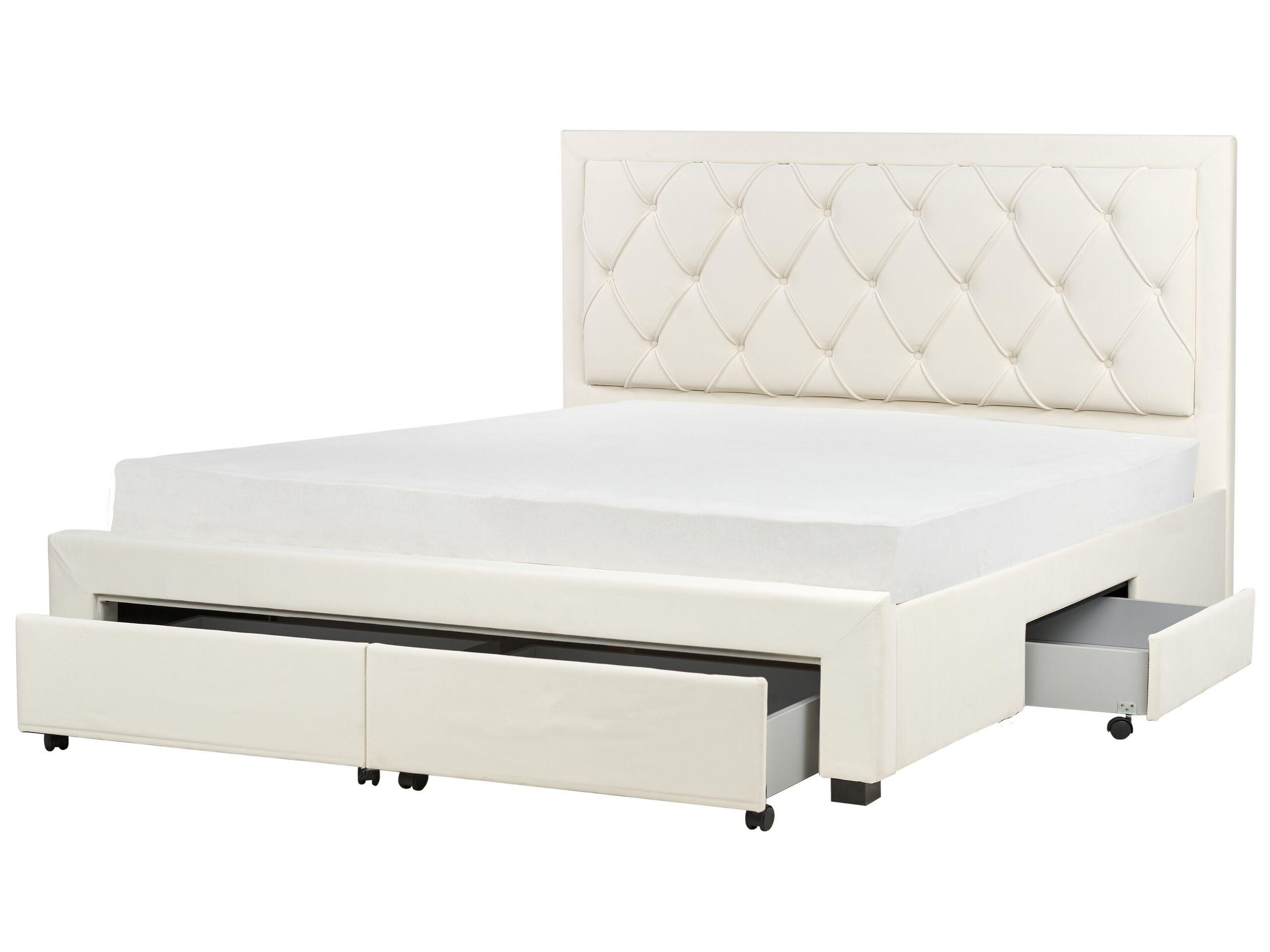 Beliani Letto con cassetti contenitori en Velluto Glamour LIEVIN  