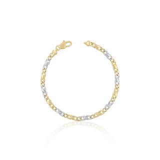 MUAU Schmuck  Bracelet Carrera bicolore jaune/blanc or 750, 19cm, 4mm 