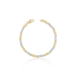 MUAU Schmuck  Armband Carrera Bicolor Gelb-/Weissgold 750, 19cm, 4mm 