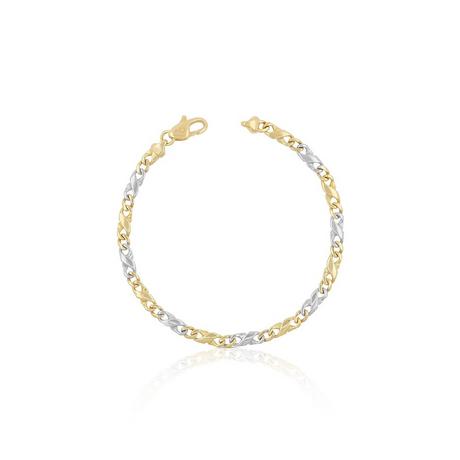 MUAU Schmuck  Bracelet Carrera bicolore jaune/blanc or 750, 19cm, 4mm 