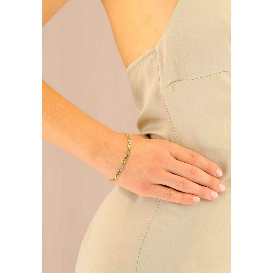 MUAU Schmuck  Armband Carrera Bicolor Gelb-/Weissgold 750, 19cm, 4mm 