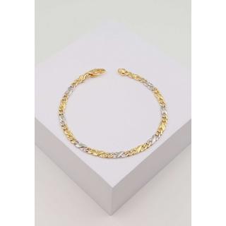 MUAU Schmuck  Bracelet Carrera bicolore jaune/blanc or 750, 19cm, 4mm 