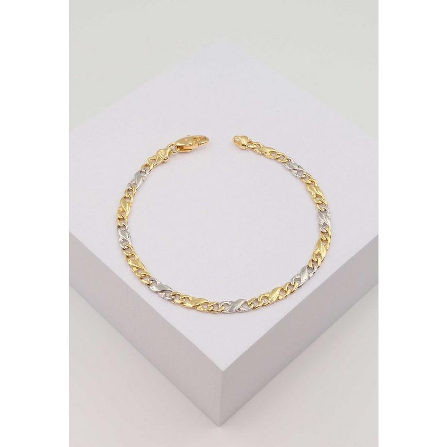 MUAU Schmuck  Armband Carrera Bicolor Gelb-/Weissgold 750, 19cm, 4mm 