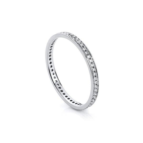 MUAU Schmuck  Mémoire-Ring 585/14K Weissgold Diamant 0.27ct. 