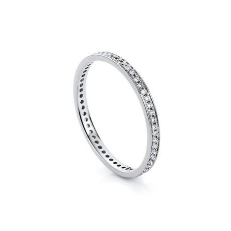 MUAU Schmuck  Bague d'alliance 585/14K or blanc diamant 0.27ct. 