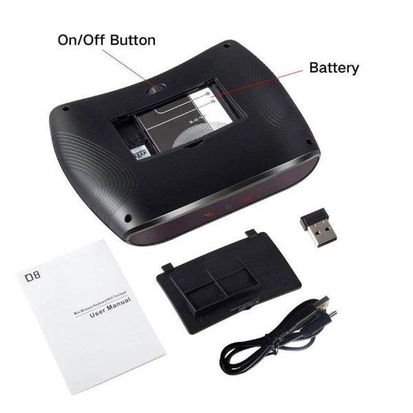 eStore  Tastiera e touchpad D8 Mini Wireless 