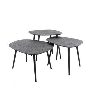 mutoni Table basse métallique arrondie (série de 3)  