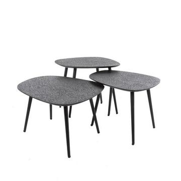 Table basse métallique arrondie (lot de 3)