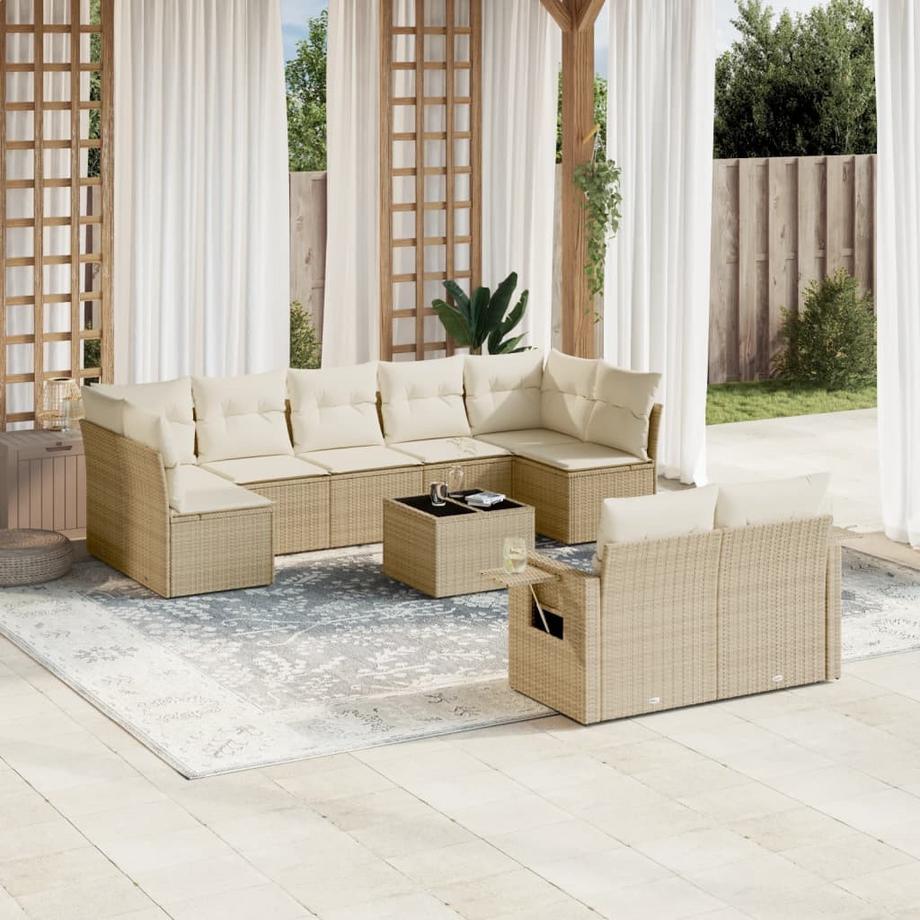 VidaXL set divano da giardino Polirattan  