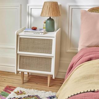 La Redoute Intérieurs Nachttisch mit 2 Schubladen aus Rohrgeflecht  