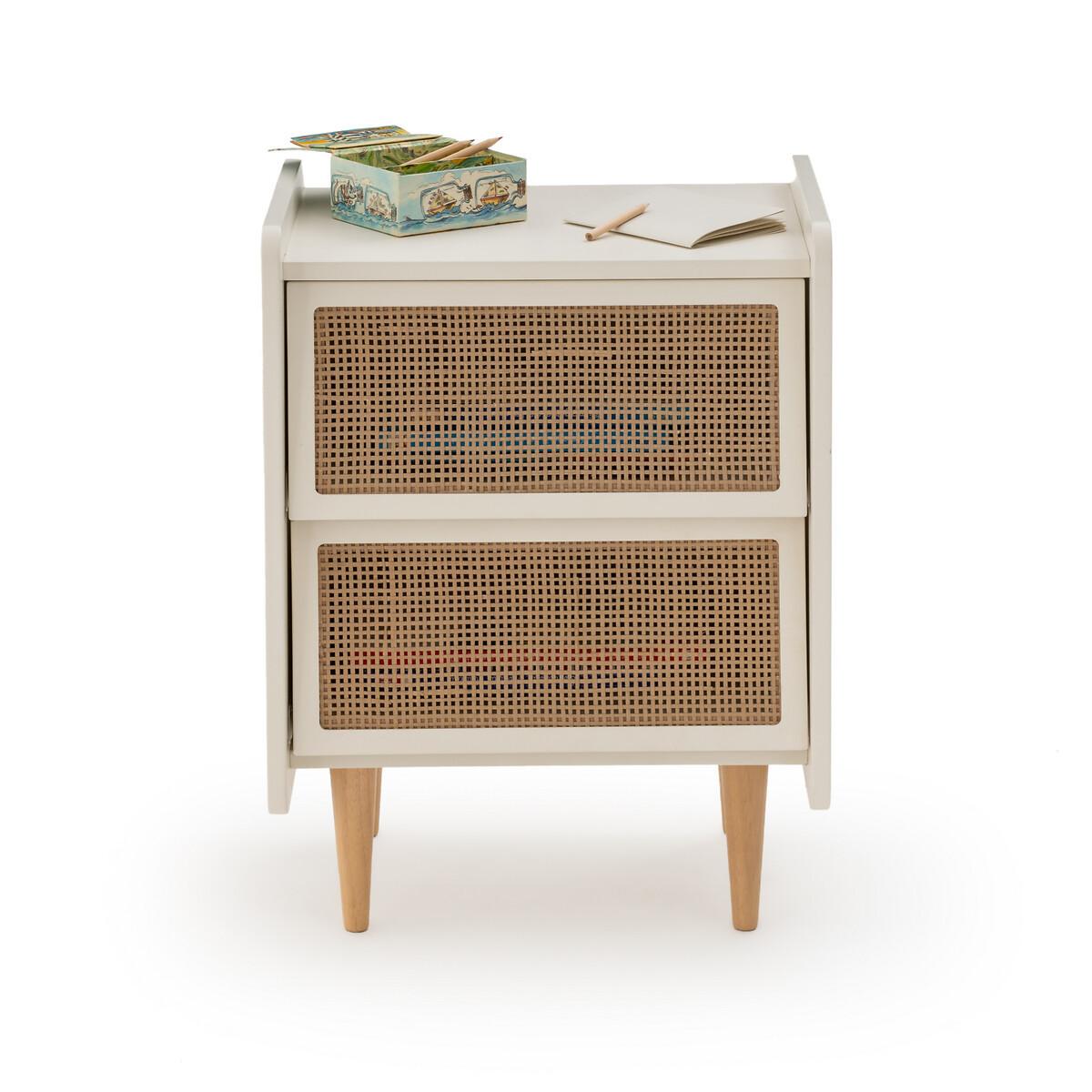 La Redoute Intérieurs Nachttisch mit 2 Schubladen aus Rohrgeflecht  