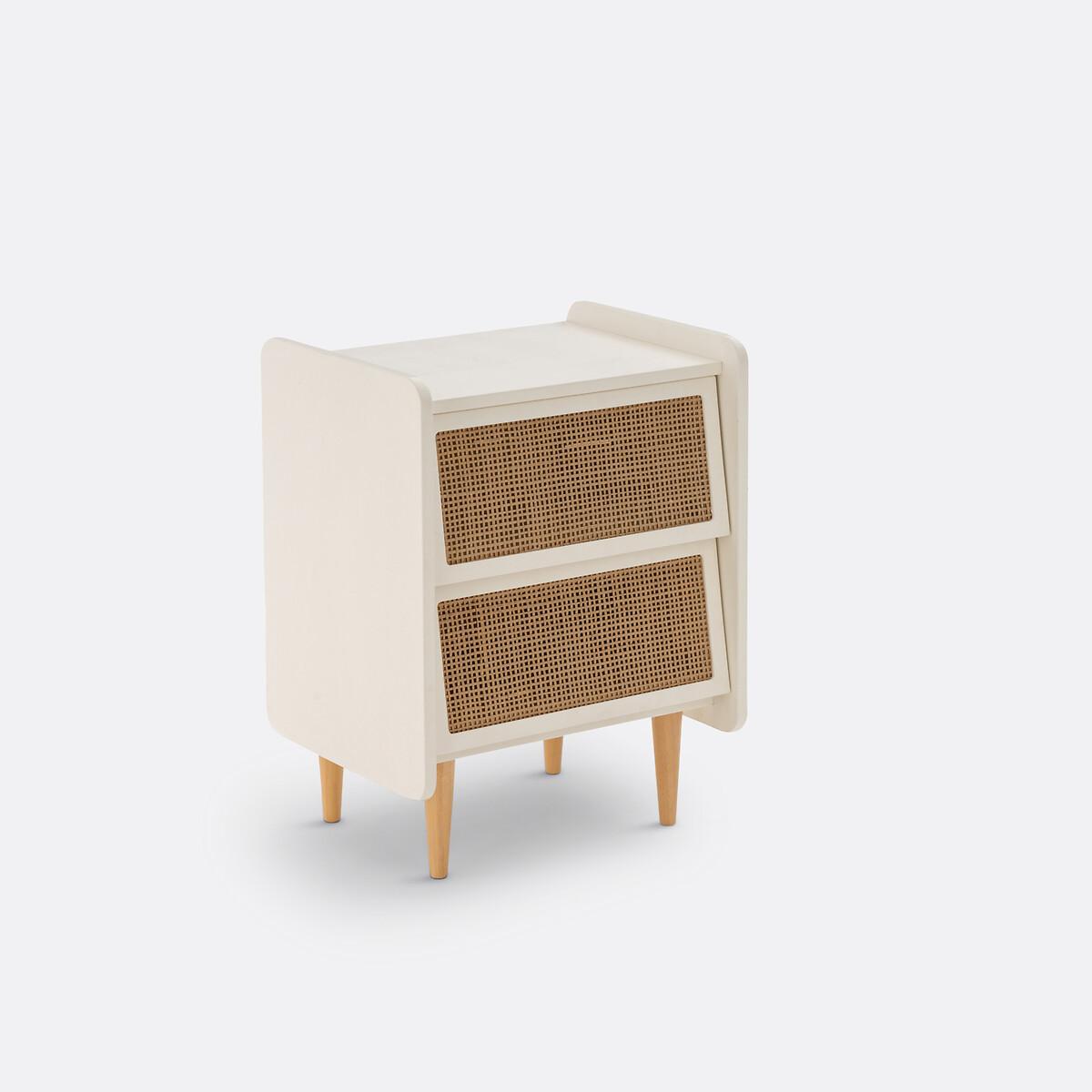 La Redoute Intérieurs Nachttisch mit 2 Schubladen aus Rohrgeflecht  