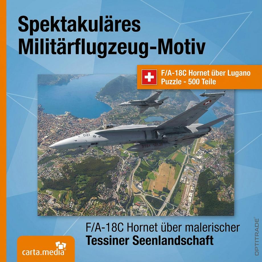 Carta.Media  Puzzle F/A-18C Hornet über Lugano (500Teile) 