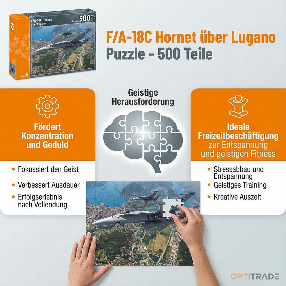 Carta.Media  Puzzle F/A-18C Hornet über Lugano (500Teile) 