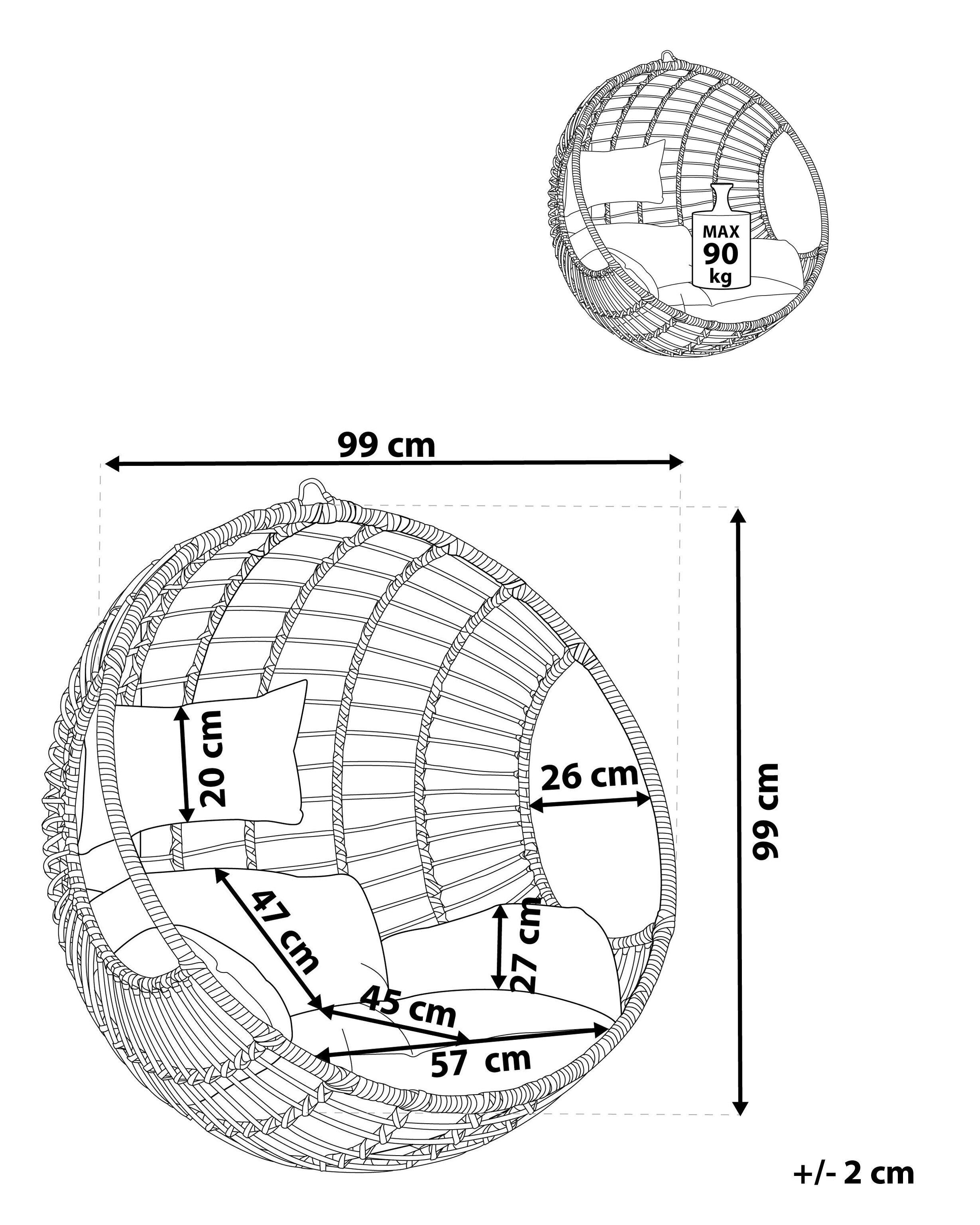 Beliani Fauteuil suspendu en Polyrotin Rétro ASPIO  