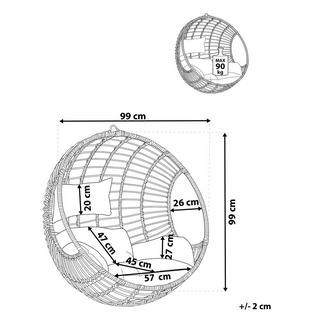 Beliani Fauteuil suspendu en Polyrotin Rétro ASPIO  