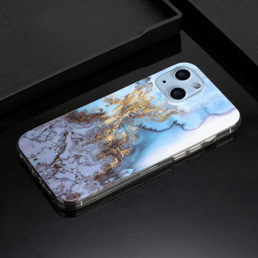 Cover-Discount  iPhone 14 Plus - Custodia in gomma Cyan Marble 