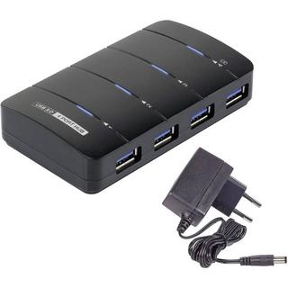 Renkforce  Renkforce USB 3 4 Port Hub mit Netzteil 