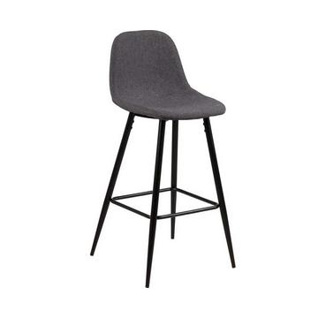 Tabouret de bar Lena gris-noir