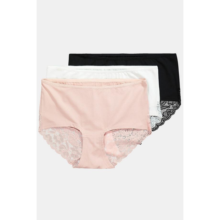 Ulla Popken Hipster 3er Pack Spitze hinten  