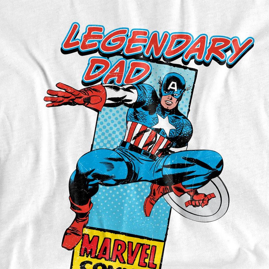 Marvel Comics  Legendary Dad Maglietta Festa Del Papà Capitano America Scatola D'angolo 
