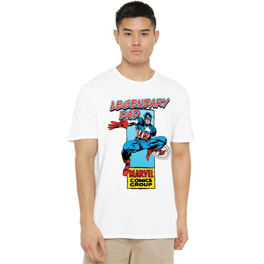 Marvel Comics  Legendary Dad Maglietta Festa Del Papà Capitano America Scatola D'angolo 