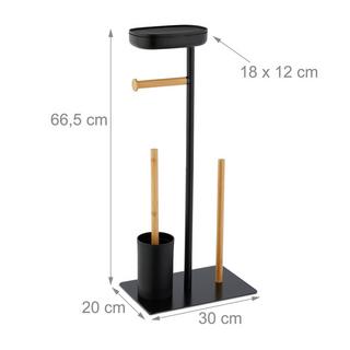 Northix WC-Stuhl mit Ablage aus Bambus und Eisen  