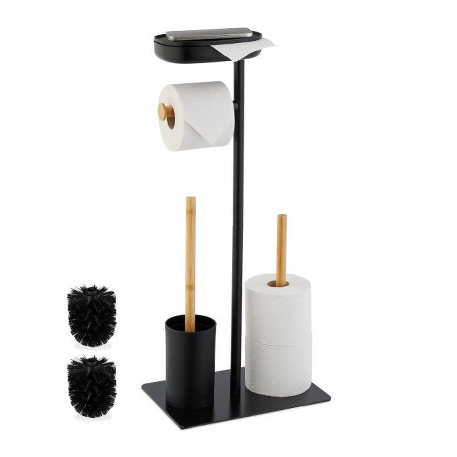 Sedia da WC con ripiano in bambù e ferro