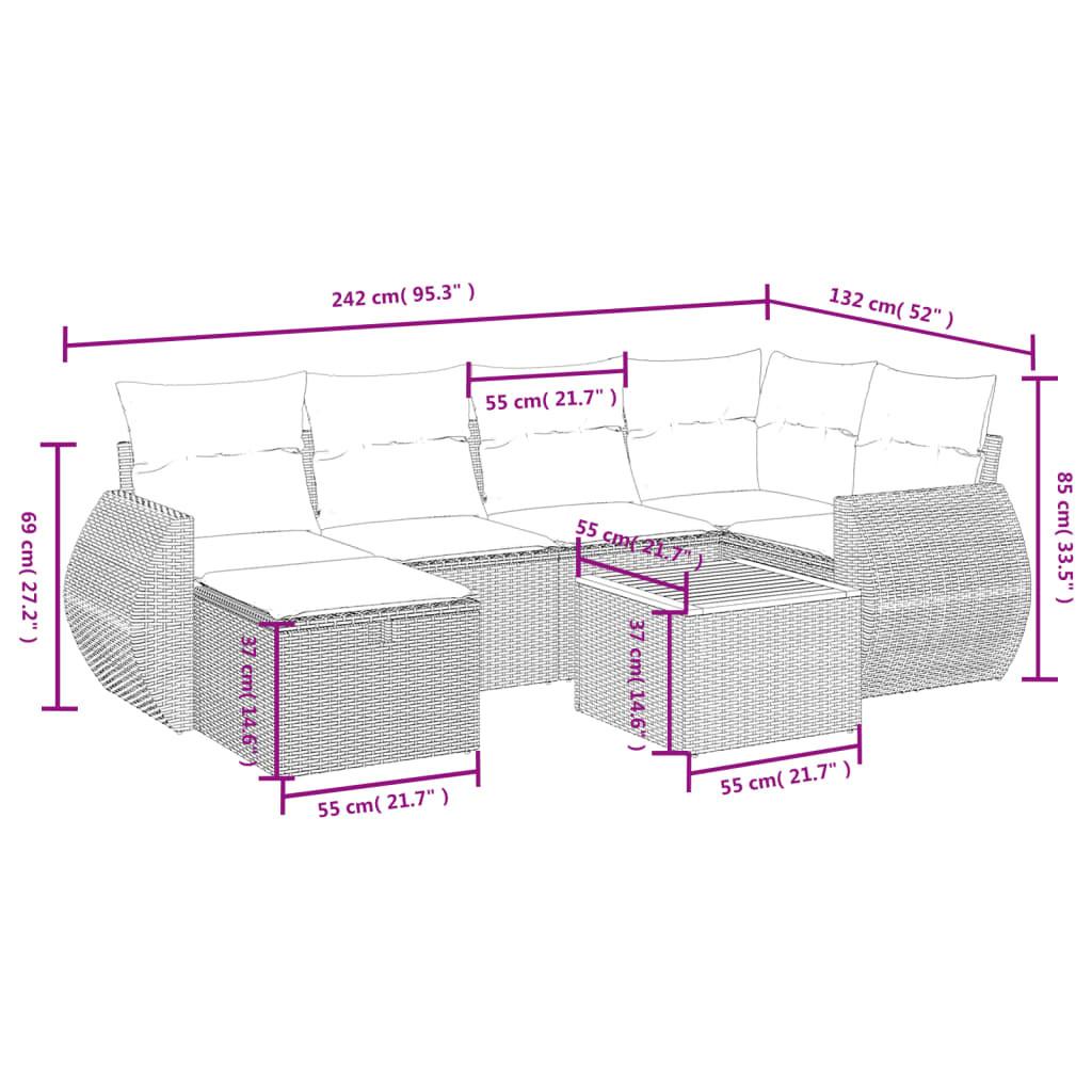 VidaXL Ensemble de canapés de jardin rotin synthétique  