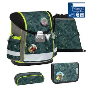 CLASSY Schulrucksack 5-teiliges-Set Green Splash