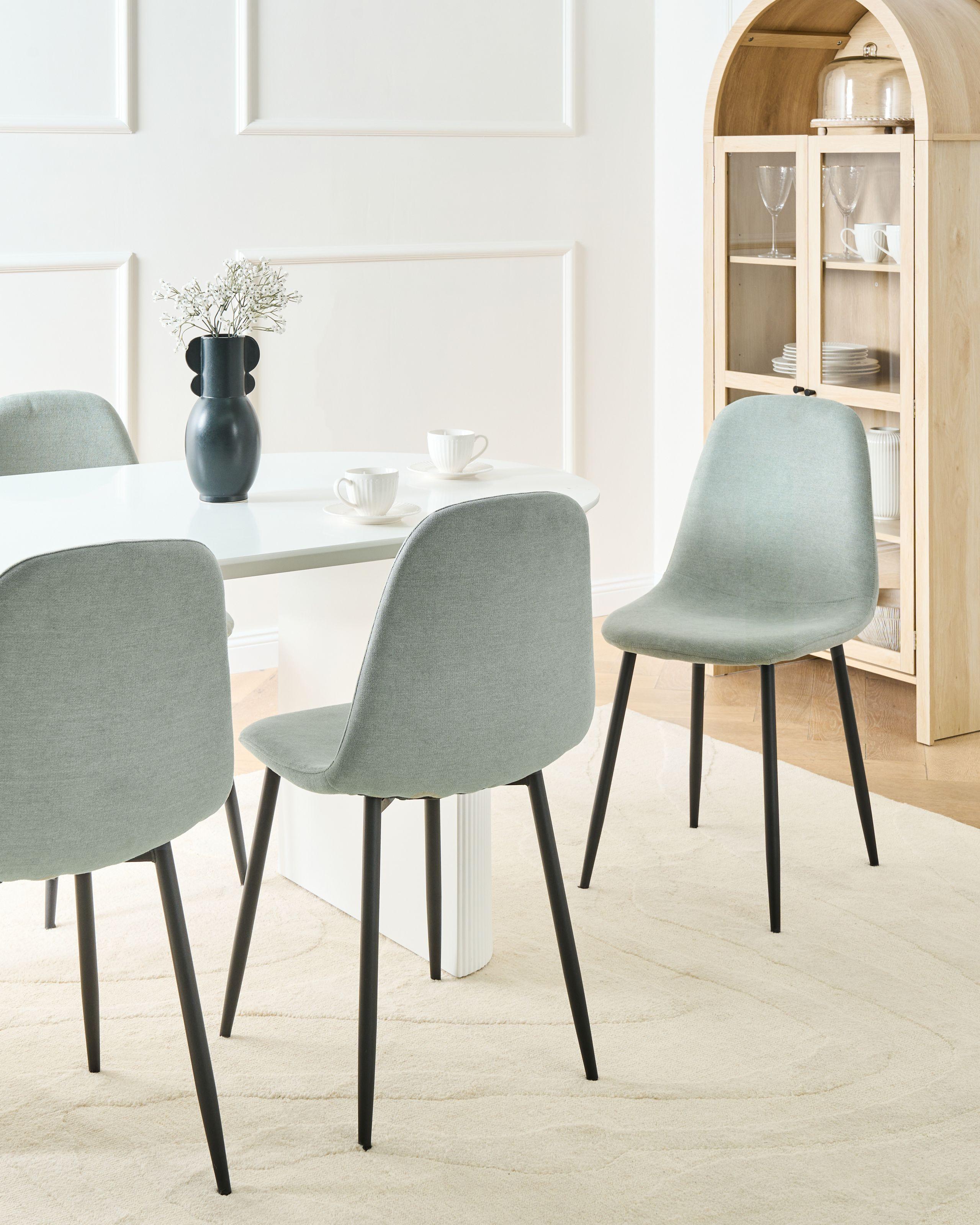 Beliani Set di 4 sedie da pranzo en Tessuto Moderno CRANDALL  