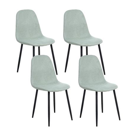 Beliani Set di 4 sedie da pranzo en Tessuto Moderno CRANDALL  