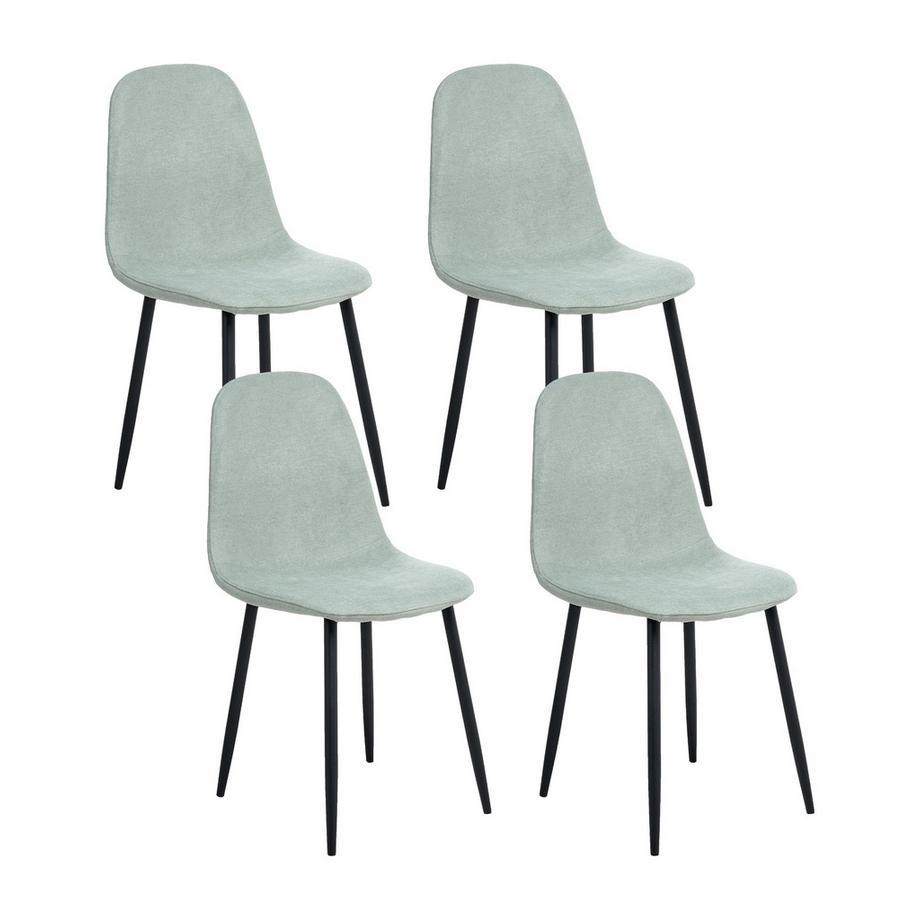 Set di 4 sedie da pranzo en Tessuto Moderno CRANDALL