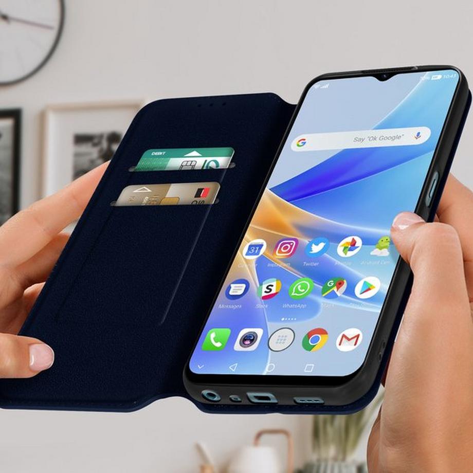 Avizar  Étui Oppo A17 Porte Carte, Bleu 