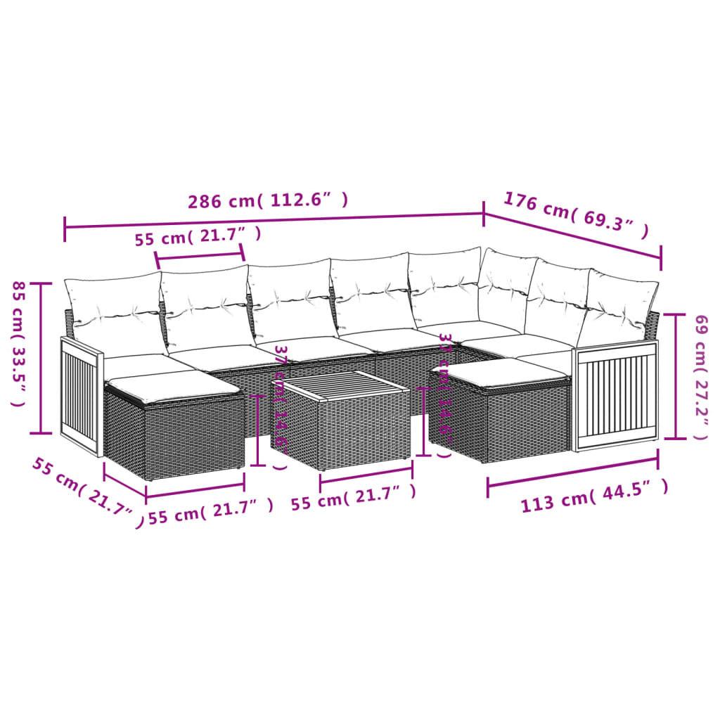 VidaXL set divano da giardino Polirattan  