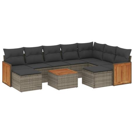 VidaXL set divano da giardino Polirattan  