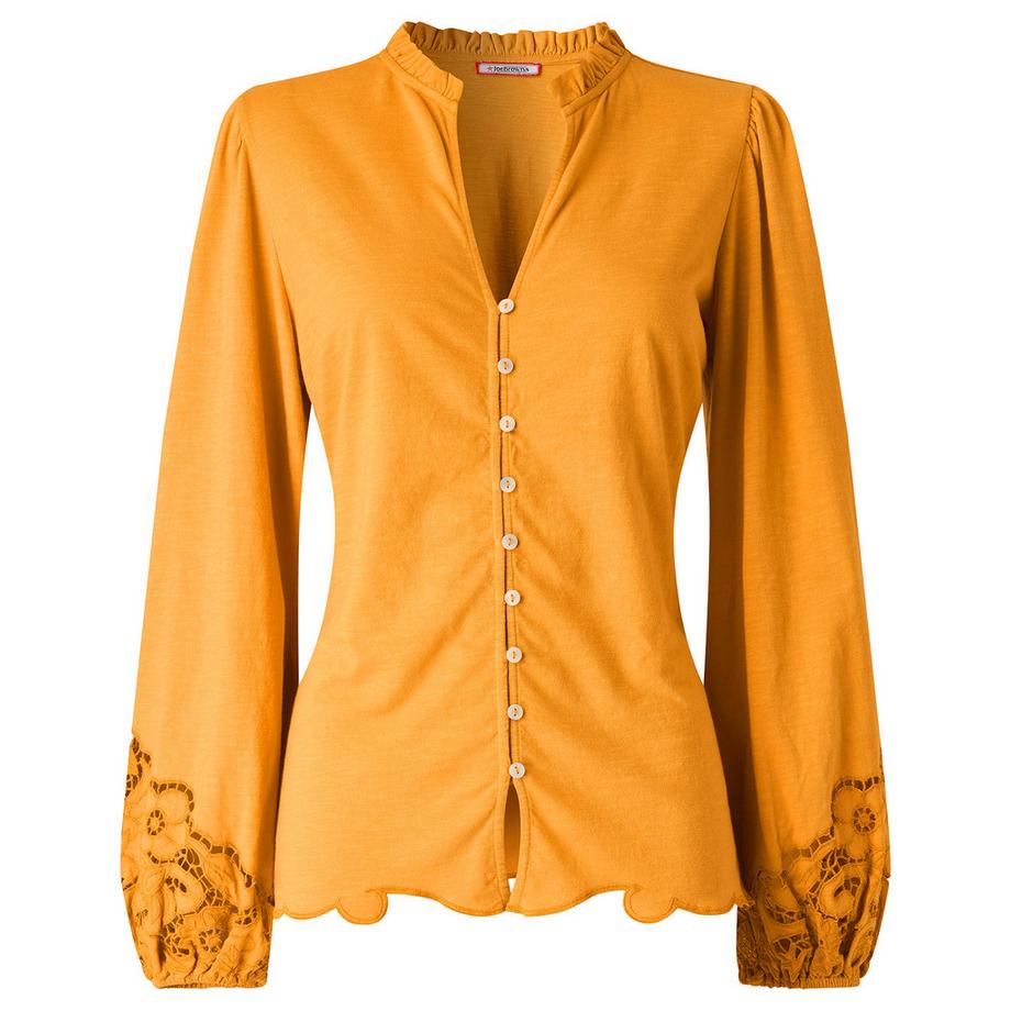 Joe Browns Blouse en Jersey Boutonnée à Manches Brodées  