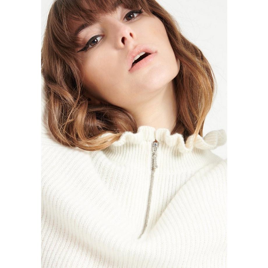 Studio Cashmere8 MIA 4 Pull col falbala zippé  
