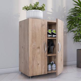 VCM Holz Großer Schuhschrank Schuhkommode Schuhregal Stiefel Groß Ulas 3 Fächer  