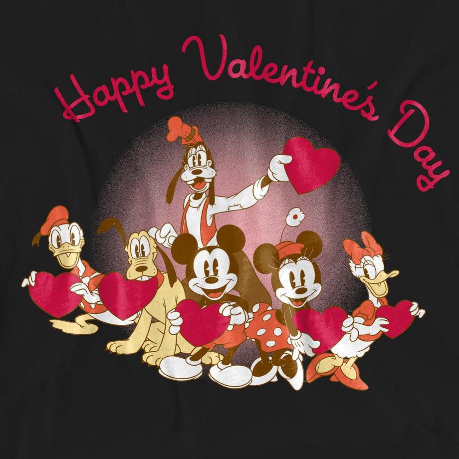 MICKEY MOUSE Happy Valentinstag bedrucktes T-Shirt  