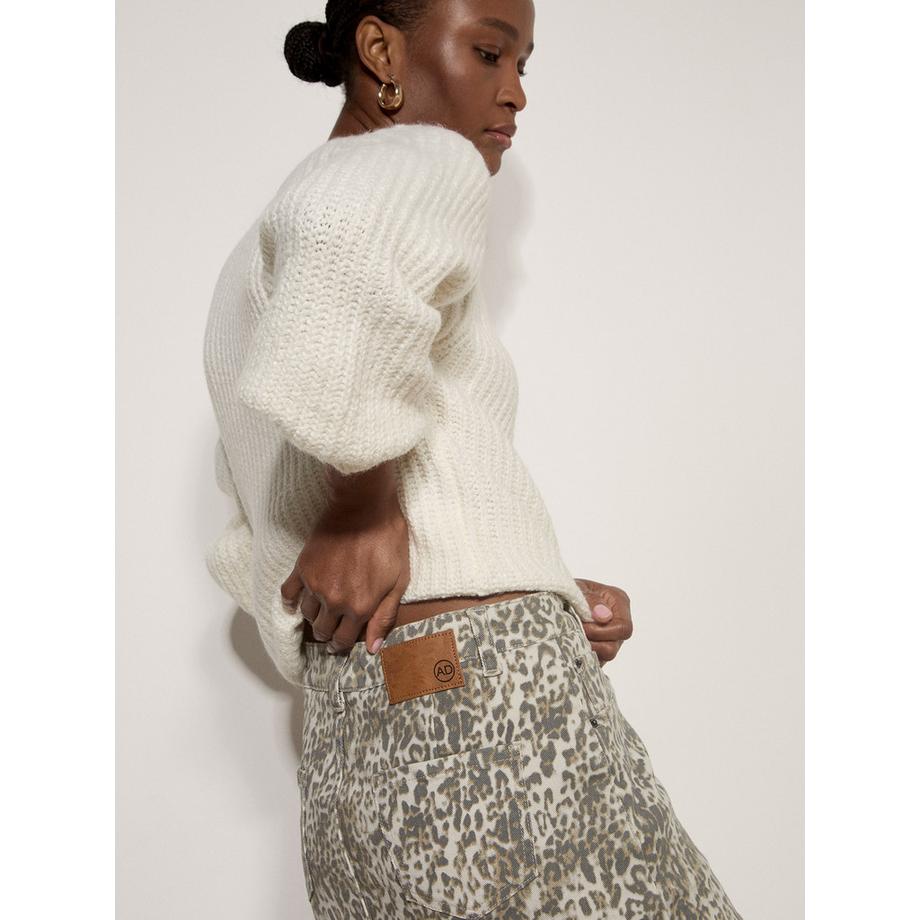 APRICOT Denim Minirock mit Leopardenmuster  