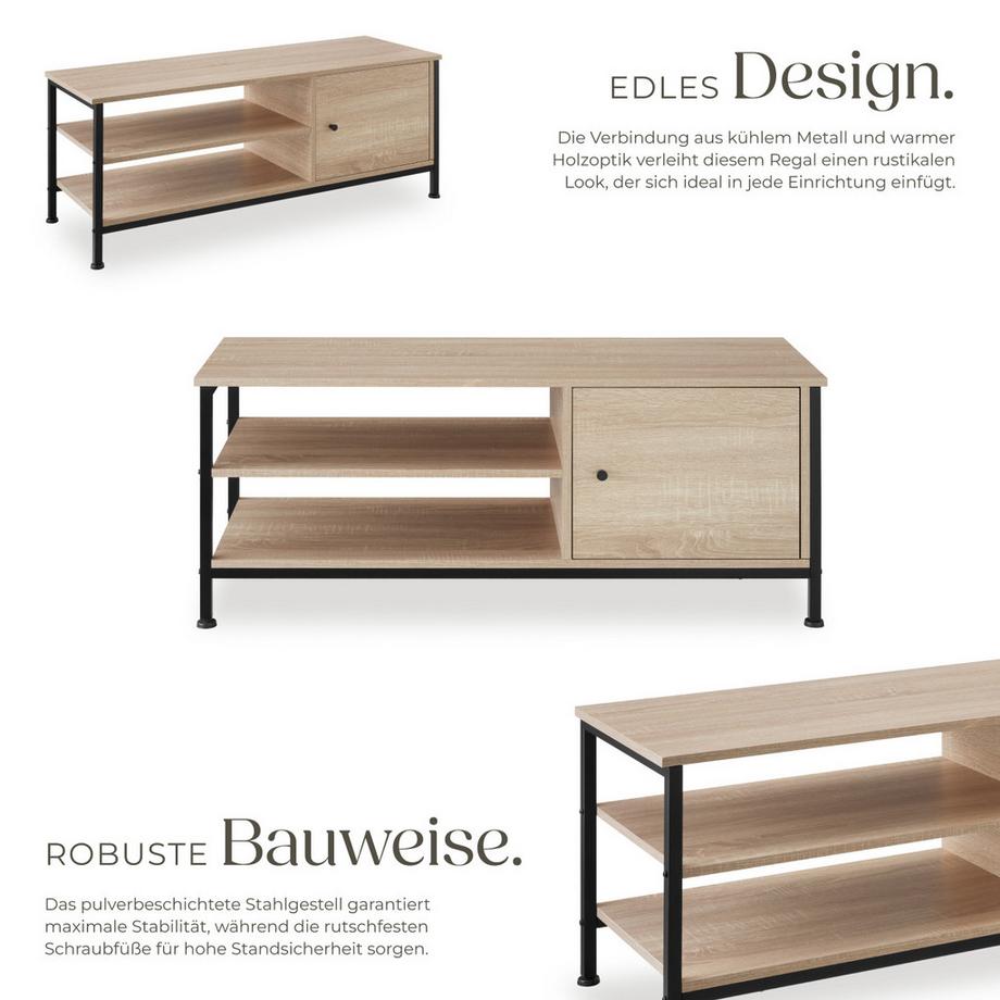 Tectake TV-Regal Durban Industrial Style Holz und Stahl  