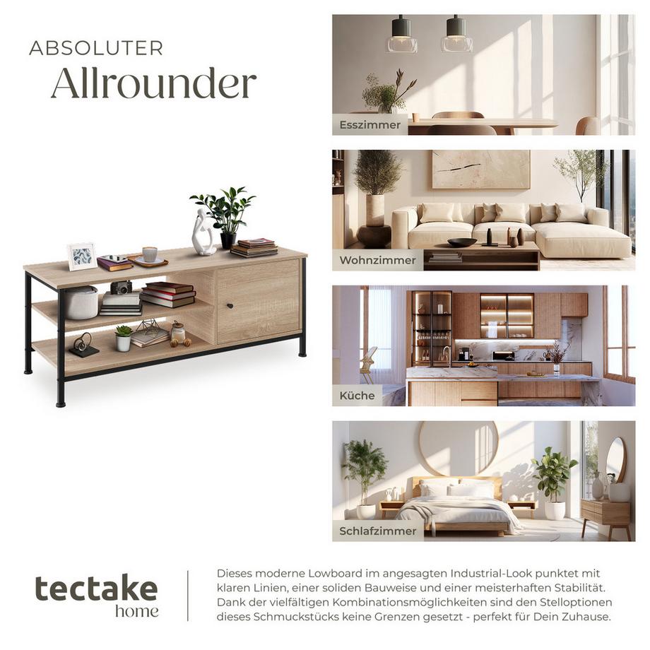 Tectake TV-Regal Durban Industrial Style Holz und Stahl  
