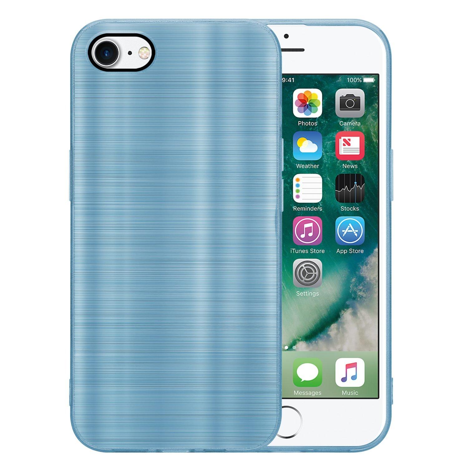 Cadorabo  Housse compatible avec Apple iPhone 7 / 7S / 8 / SE 2020 - Coque de protection en silicone TPU flexible au design brossé 